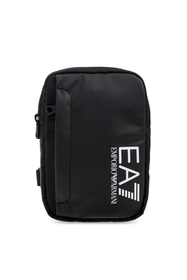 関税送料無【EMPORIO ARMANI】クロスボディバッグ EA7 ロゴ Armani EA7 Train mini pouch logo cross body bag in black